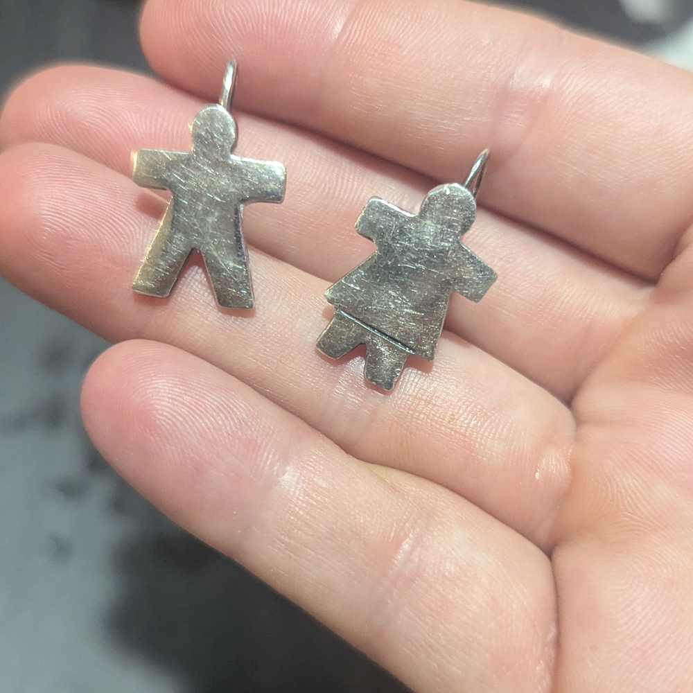 Silver Unbranded Couple Earrings